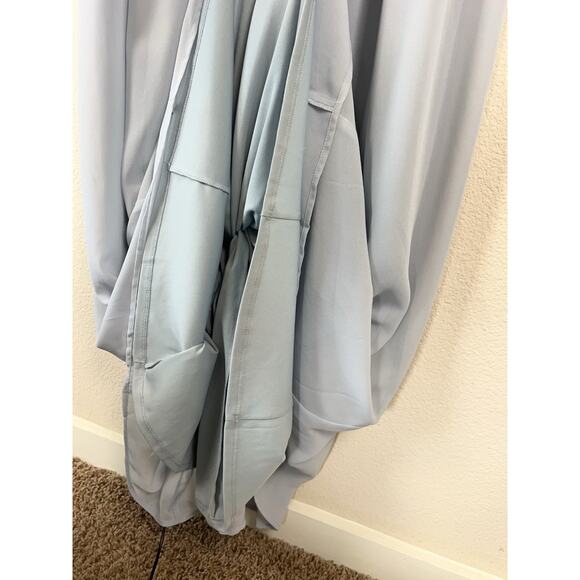 Show Me Your Mumu M Emily Empire Maxi Dress Blue Chiffon Flutter Sleeve - Picture 8 of 11